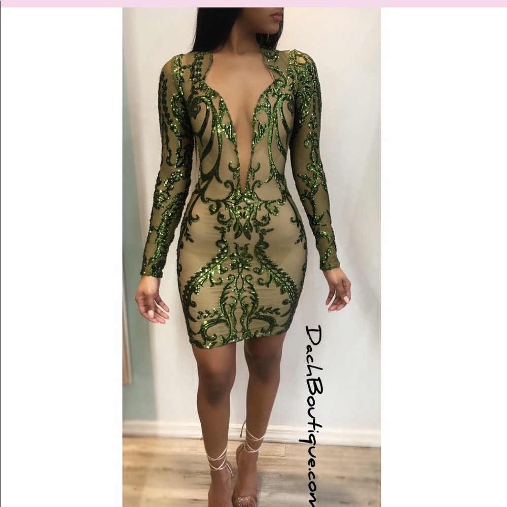 A green dress
